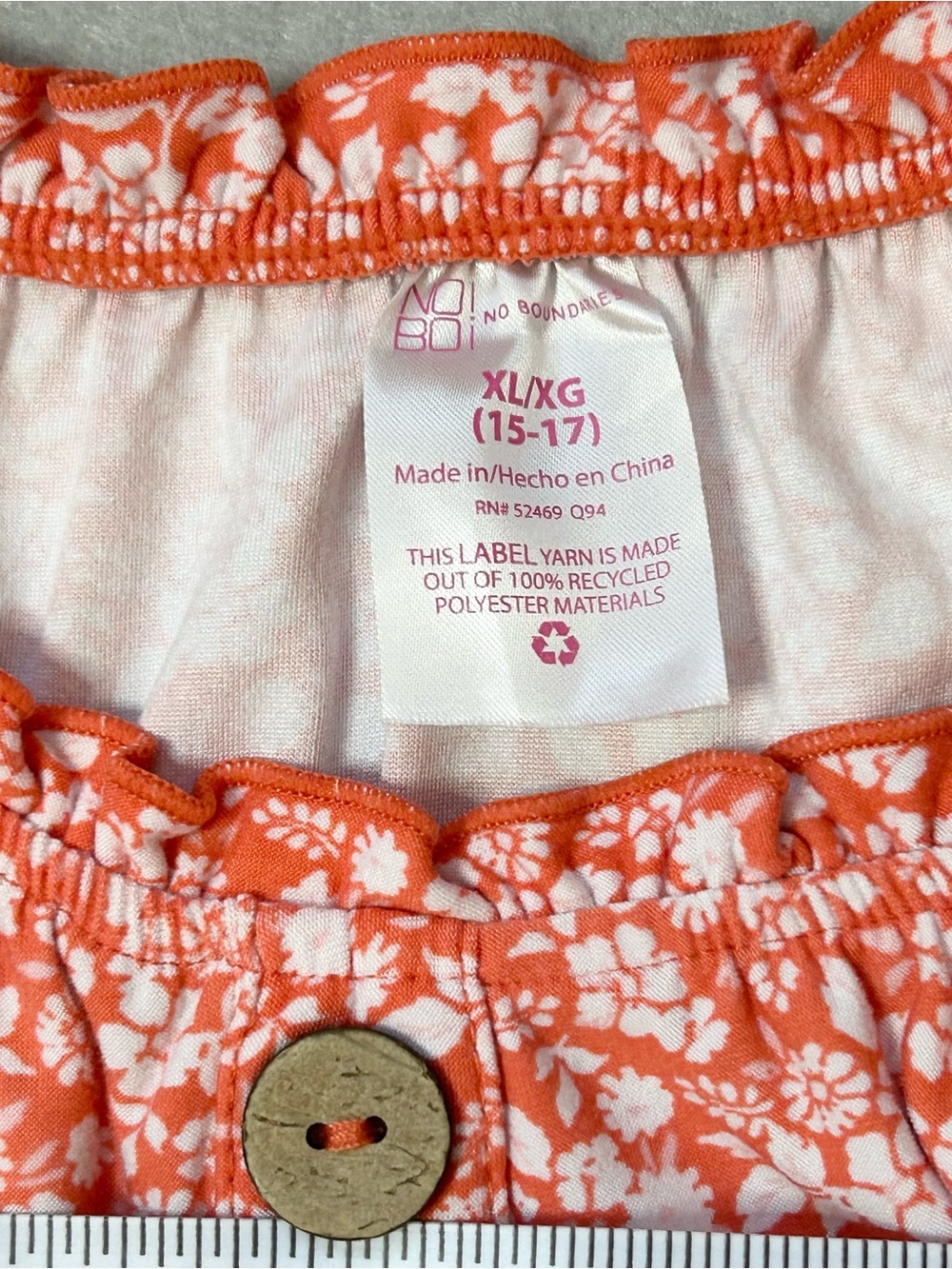 No Boundaries Coral Floral Button-Front Dress - Picture 3 of 5